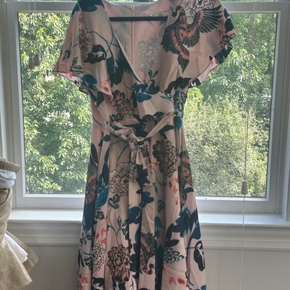 Eliza J, flutter high low faux wrap dress, size 8 - Picture 9 of 9